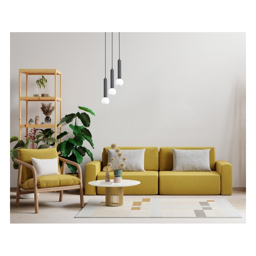 ITALUX - Lustre suspenso por cabo FILANO 3xG9/5W/230V preto