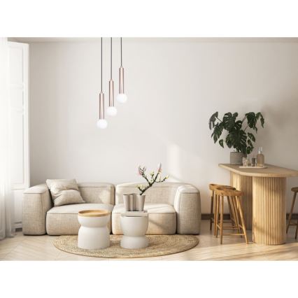 ITALUX - Lustre suspenso por cabo FILANO 3xG9/5W/230V ouro rosé