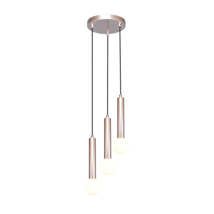 ITALUX - Lustre suspenso por cabo FILANO 3xG9/5W/230V ouro rosé
