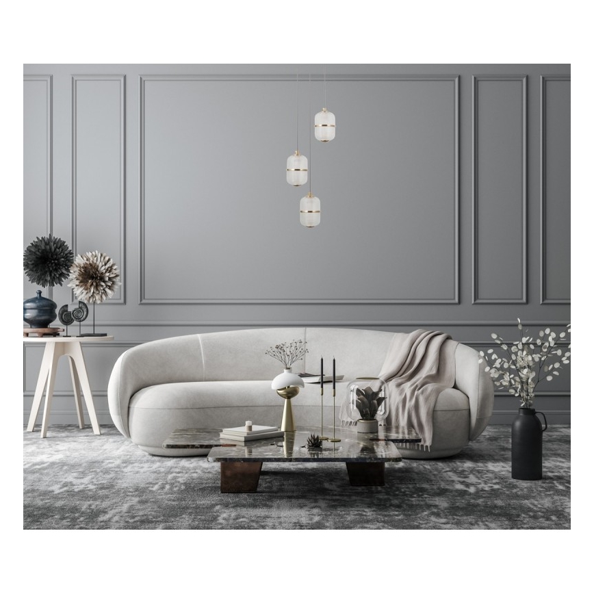 ITALUX - Lustre LED suspenso por cabo ALANI 3xLED/5W/230V 3000K preto/dourado