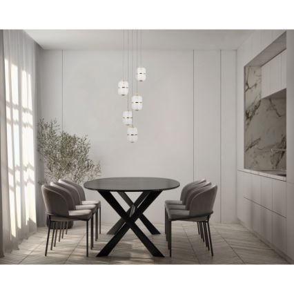 ITALUX - Lustre LED em cabo ALANI 5xLED/5,6W/230V 3000K preto/dourado