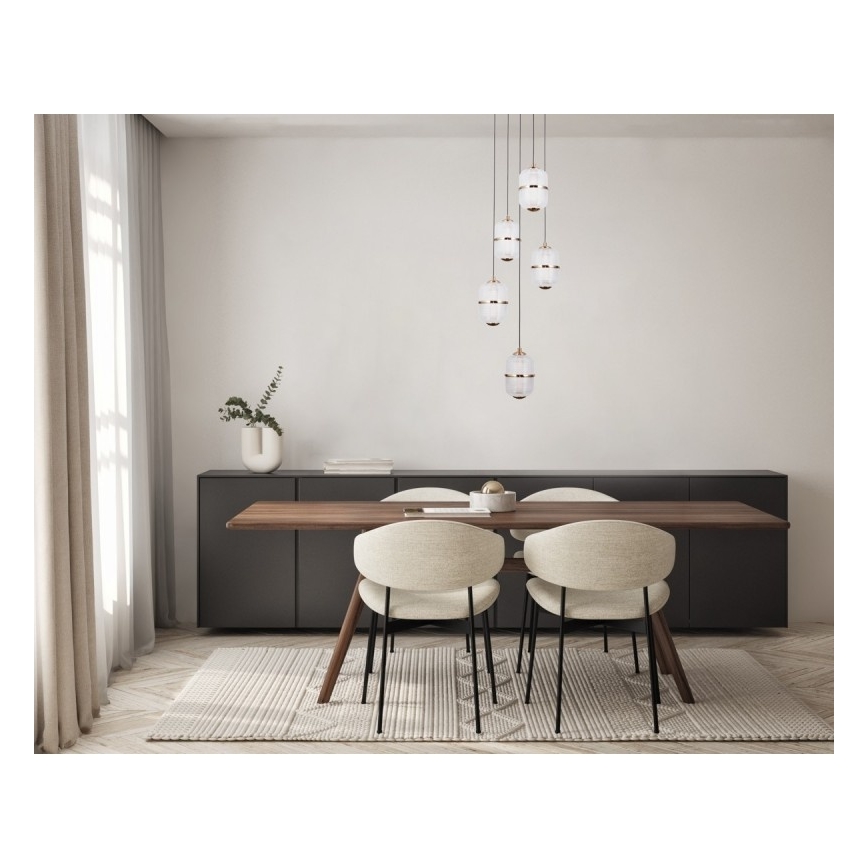 ITALUX - Lustre LED pendente em cabo ALANI 5xLED/5,6W/230V 3000K dourado