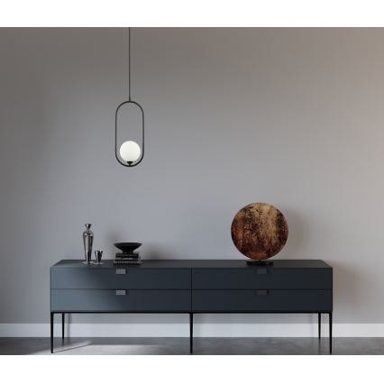 ITALUX - Candeeiro de teto suspenso LUPUS 1xG9/25W/230V preto