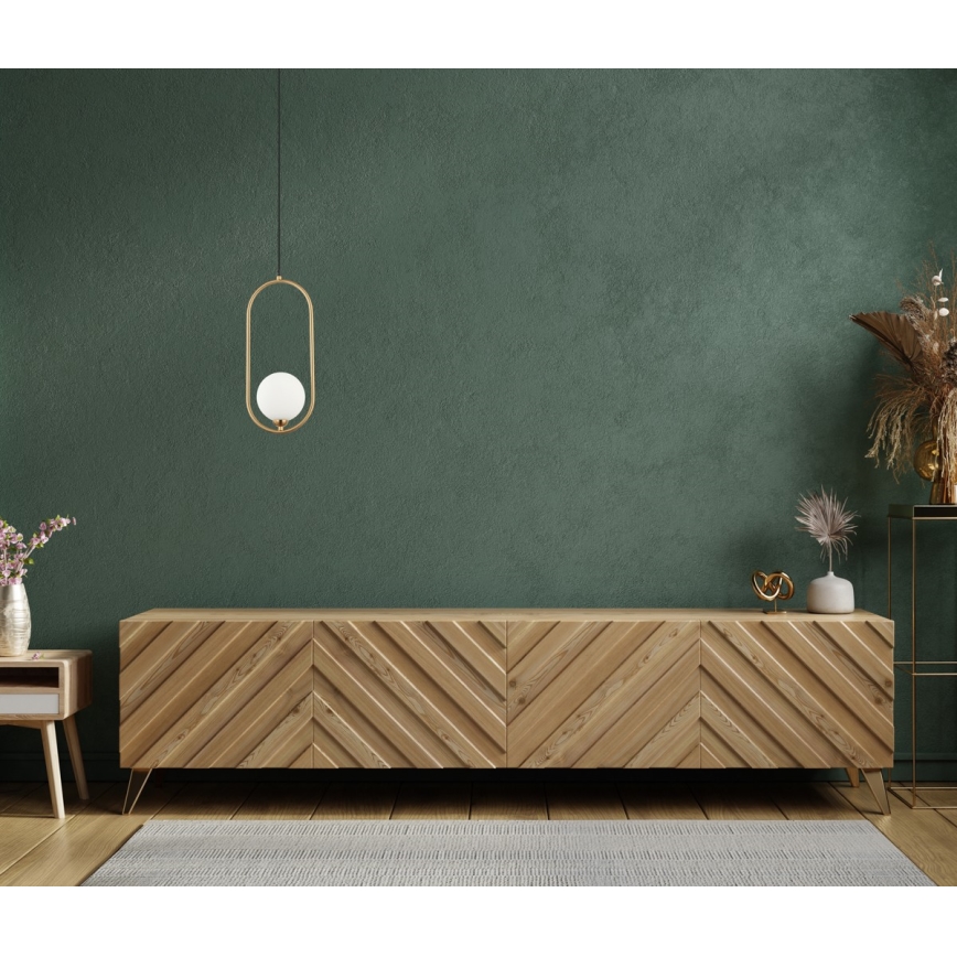 ITALUX - Candeeiro suspenso LUPUS 1xG9/25W/230V preto/dourado