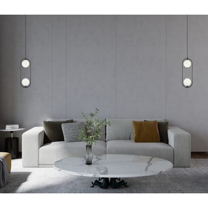 ITALUX - Candeeiro suspenso com cabo LUPUS 2xG9/25W/230V preto