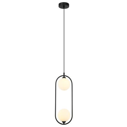 ITALUX - Candeeiro suspenso com cabo LUPUS 2xG9/25W/230V preto