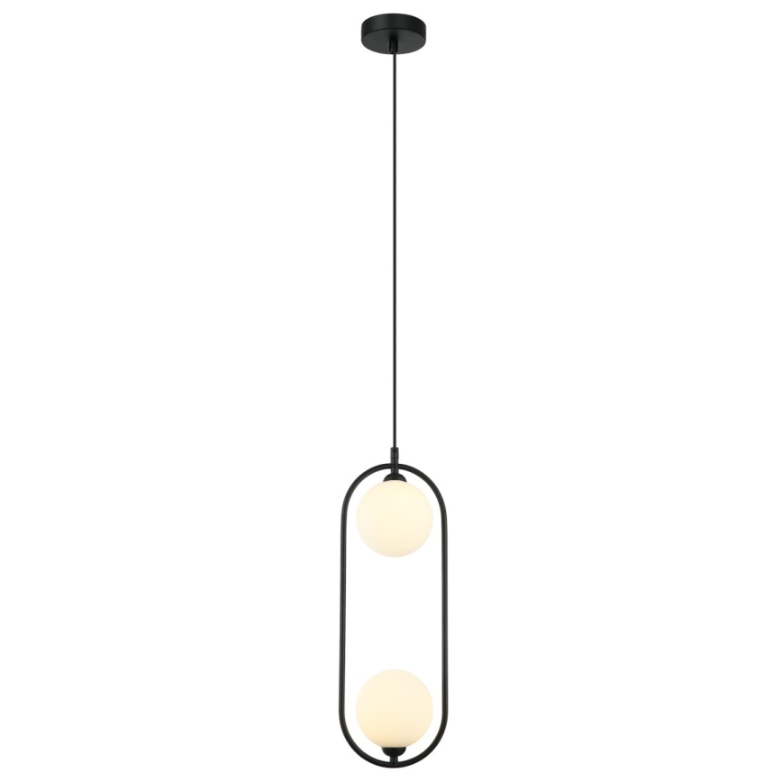 ITALUX - Candeeiro suspenso com cabo LUPUS 2xG9/25W/230V preto