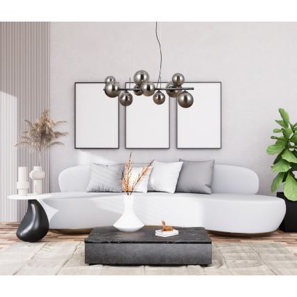 ITALUX - Candelabro suspenso CANELLO 10xG9/5W/230V preto