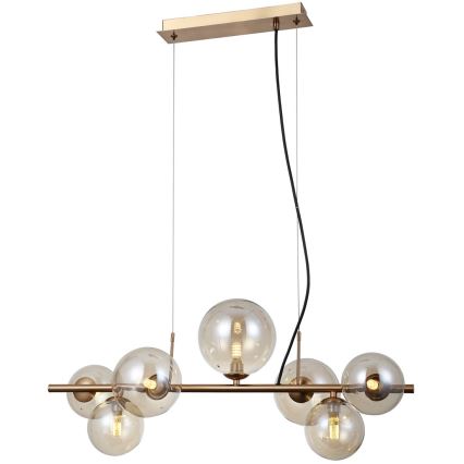 ITALUX - Candeeiro de teto suspenso CANELLO 7xG9/5W/230V latão