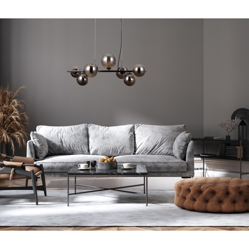 ITALUX - Candelabro suspenso CANELLO 7xG9/5W/230V preto