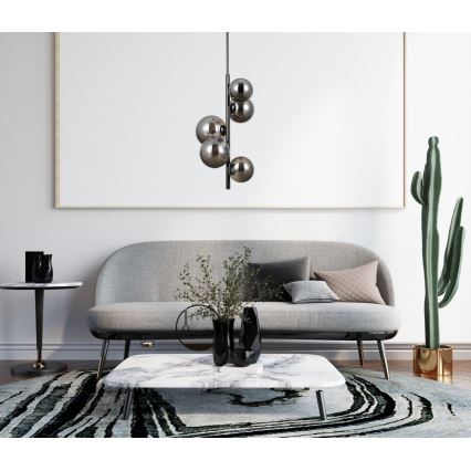 ITALUX - Candelabro suspenso CANELLO 5xG9/5W/230V preto