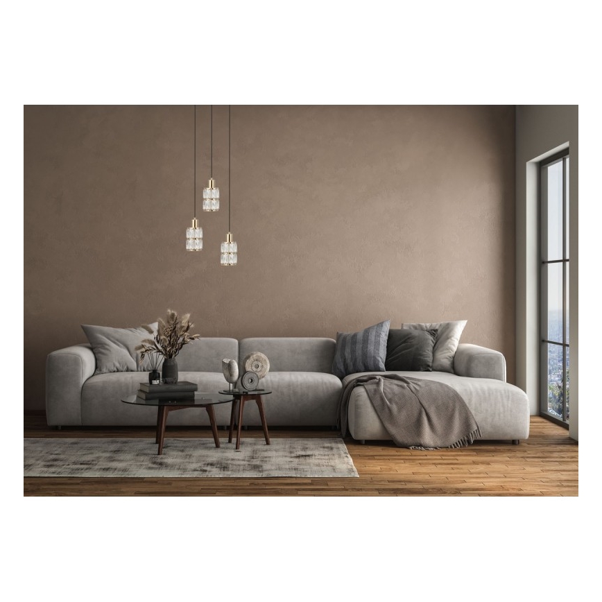 ITALUX - Lustre suspenso por cabo ALMA 3xE27/40W/230V dourado