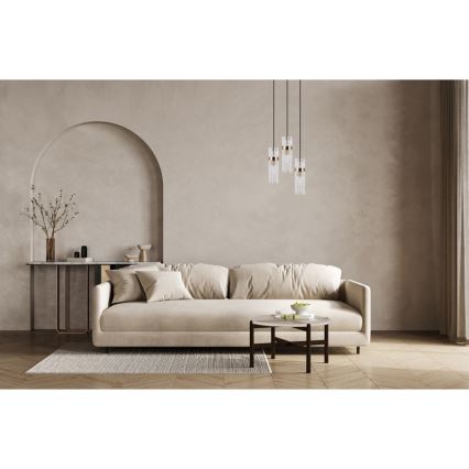 ITALUX - Lustre pendente TARASO 3xE14/40W/230V preto/dourado