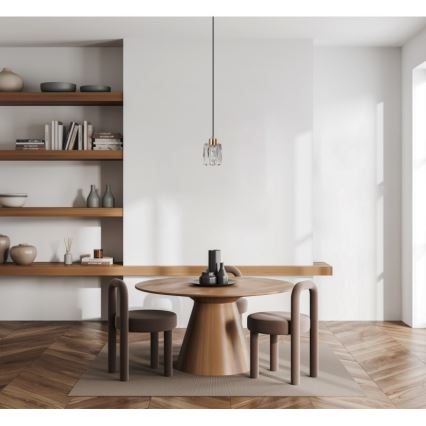 ITALUX - Lustre suspenso por cabo TORNO 1xE14/40W/230V preto/dourado