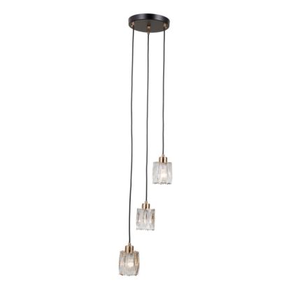 ITALUX - Lustre suspenso em cabo TORNO 3xE14/40W/230V preto/dourado