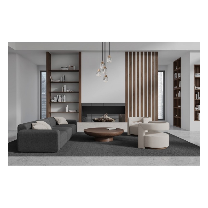 ITALUX - Lustre pendente com cabo TORNO 5xE14/40W/230V preto/dourado