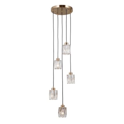 ITALUX - Lustre suspenso por cabo TORNO 5xE14/40W/230V dourado