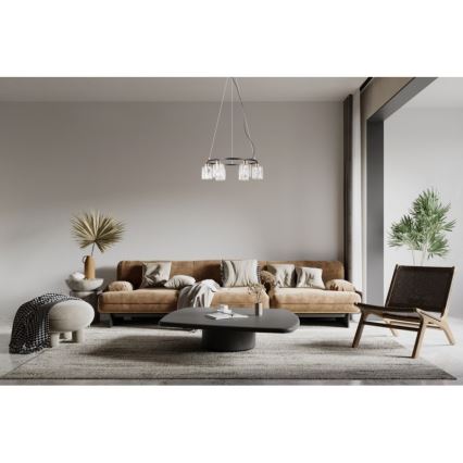 ITALUX - Lustre suspenso por cabo SIMONA 6xE14/40W/230V preto/dourado