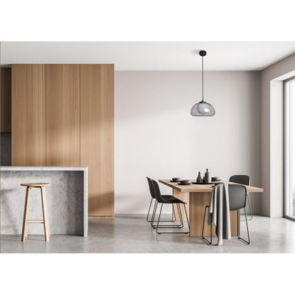 ITALUX - Candeeiro pendente com cabo AINALE 1xG9/7W/230V preto/fumê