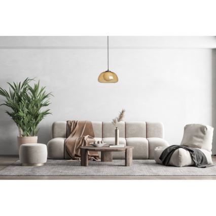 ITALUX - Lustre suspenso por cabo AINALE 1xG9/7W/230V preto/castanho fumado