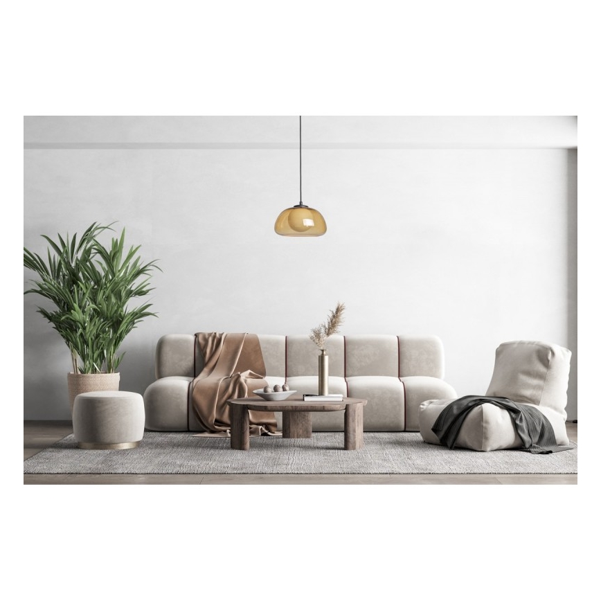 ITALUX - Lustre suspenso por cabo AINALE 1xG9/7W/230V preto/castanho fumado
