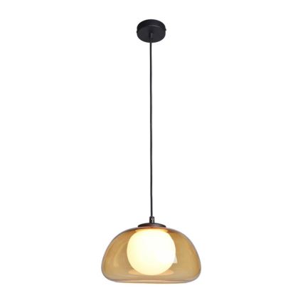 ITALUX - Lustre suspenso por cabo AINALE 1xG9/7W/230V preto/castanho fumado