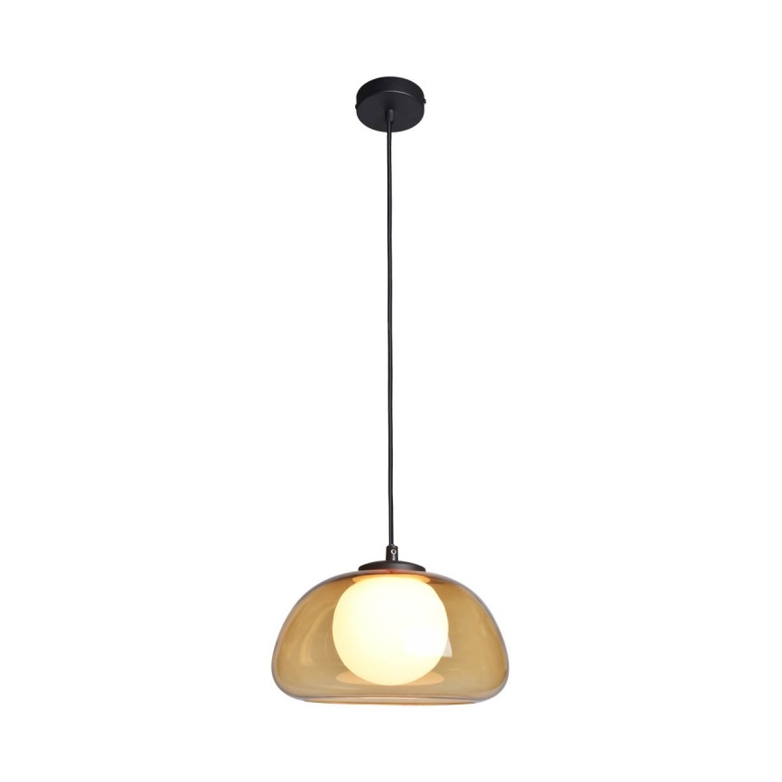 ITALUX - Lustre suspenso por cabo AINALE 1xG9/7W/230V preto/castanho fumado