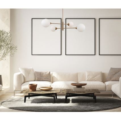 ITALUX - Candeeiro de teto EVORA com haste 4xG9/5W/230V latão