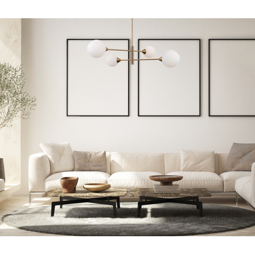 ITALUX - Candeeiro de teto EVORA com haste 4xG9/5W/230V latão