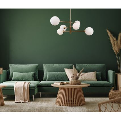 ITALUX - Candeeiro de teto EVORA 6xG9/5W/230V latão