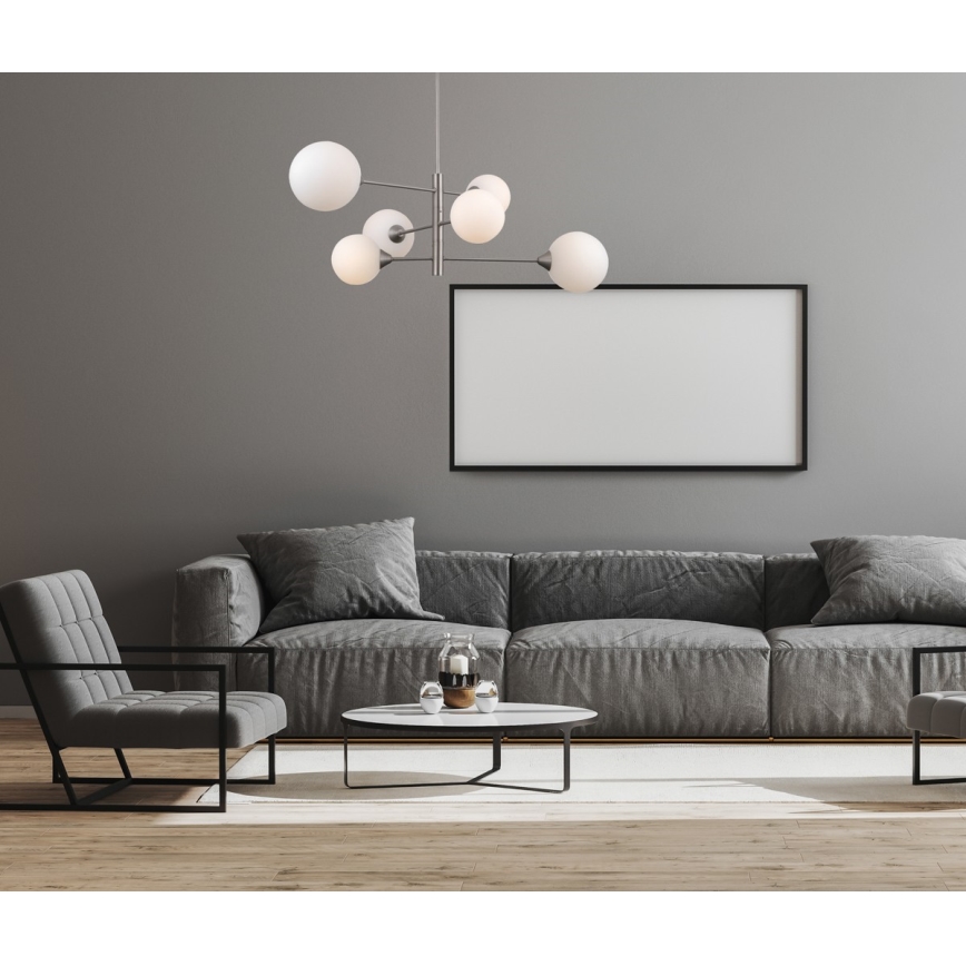 ITALUX - Candeeiro de teto EVORA 6xG9/5W/230V níquel