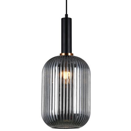 ITALUX - Candeeiro de teto suspenso ANTIOLA 1xE27/40W/230V diâmetro 20 cm preto