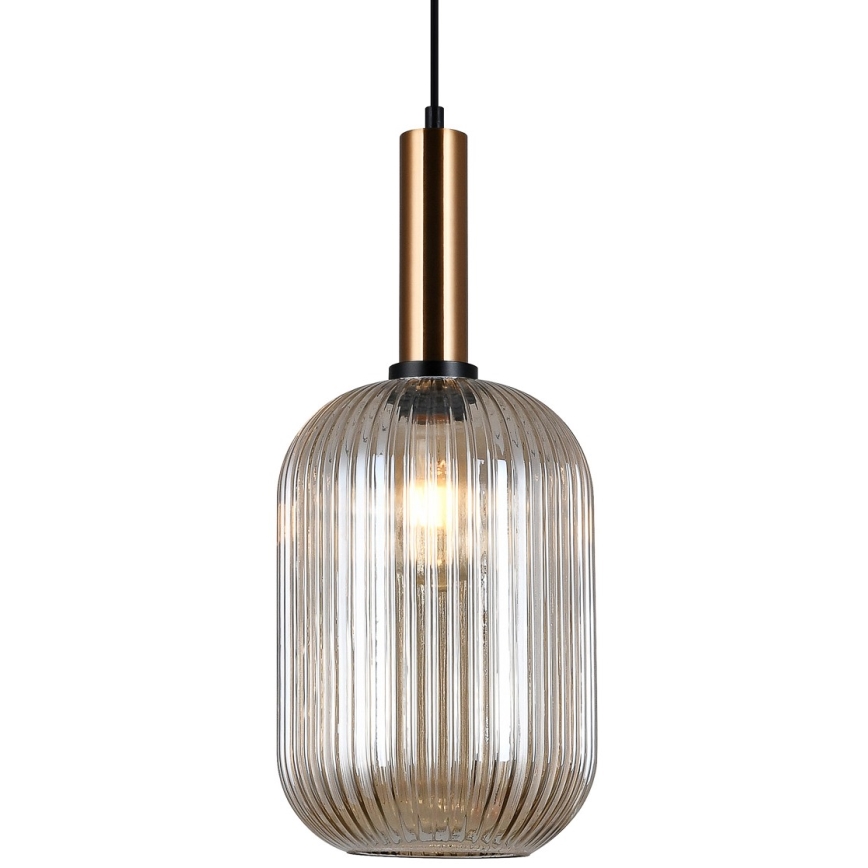 ITALUX - Candeeiro de teto suspenso ANTIOLA 1xE27/40W/230V diâmetro 20 cm bronze
