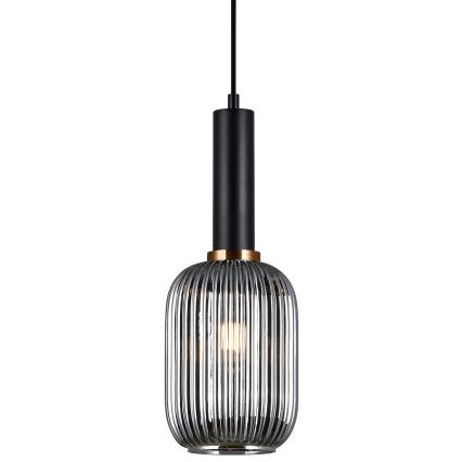 ITALUX - Candeeiro de teto suspenso ANTIOLA 1xE27/40W/230V diâmetro 15 cm preto