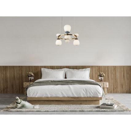ITALUX - Lustre LED suspenso por cabo EVANS LED/33W/230V 3000K dourado/azul/castanho