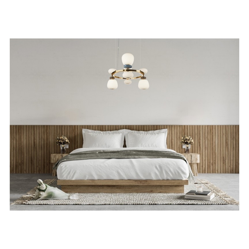 ITALUX - Lustre LED suspenso por cabo EVANS LED/33W/230V 3000K dourado/azul/castanho