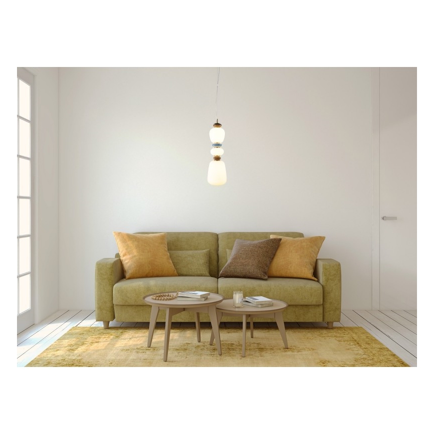ITALUX - Lustre LED suspenso por cabo EVANS LED/19W/230V 3000K dourado/azul/castanho