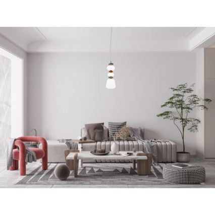 ITALUX - Lustre LED suspenso por cabo EVANS LED/15W/230V 3000K dourado/azul