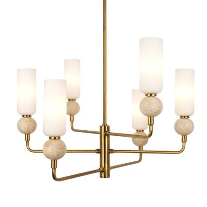 ITALUX - Lustre em haste SANTOS 6xG9/40W/230V dourado