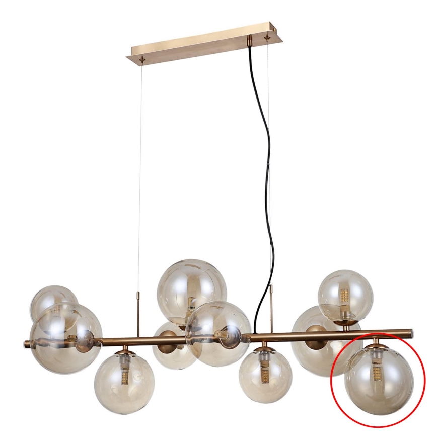 ITALUX - Vidro de substituição para lustre e candeeiro de parede CANELLO G9 diâmetro 15 cm castanho