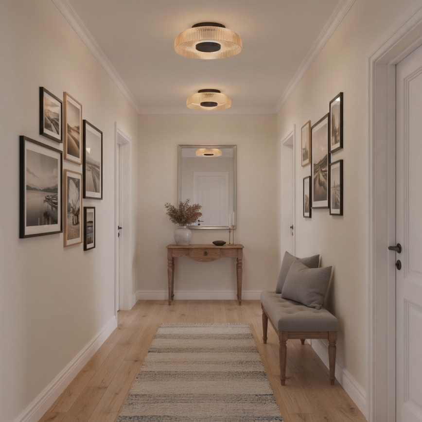 ITALUX - Candeeiro de tecto LED PASSO LED/8W/230V 3000K diâmetro 25 cm bege fumado