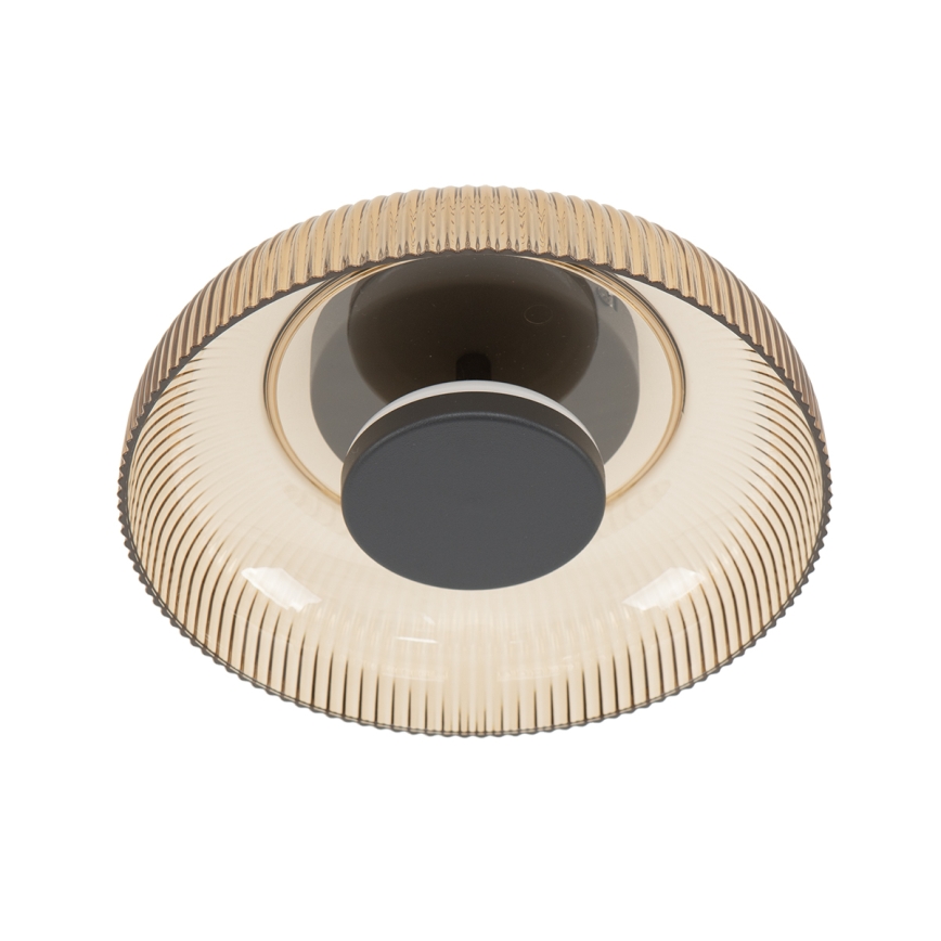ITALUX - Candeeiro de tecto LED PASSO LED/8W/230V 3000K diâmetro 25 cm bege fumado