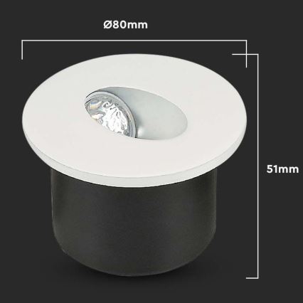 Iuminação de escadas LED LED/3W/230V 4000K branco