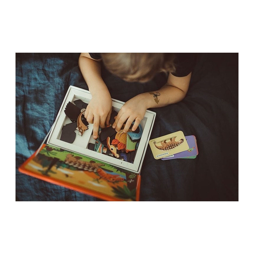 Janod - Conjunto interativo magnético MAGNETIBOOK dinossauros