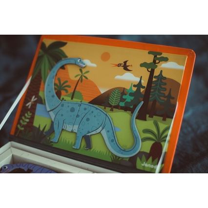 Janod - Conjunto interativo magnético MAGNETIBOOK dinossauros