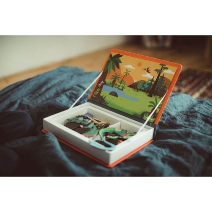 Janod - Conjunto interativo magnético MAGNETIBOOK dinossauros