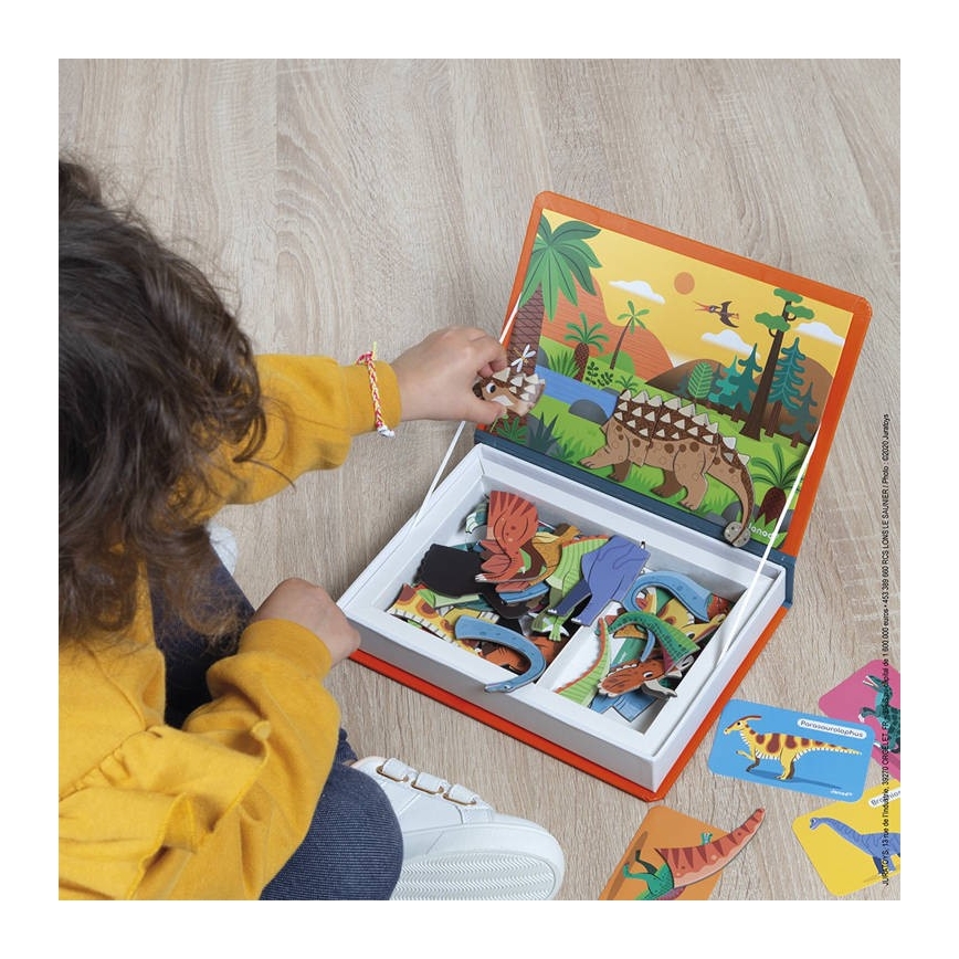 Janod - Conjunto interativo magnético MAGNETIBOOK dinossauros