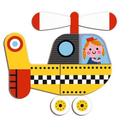 Janod - Conjunto interativo magnético MAGNETIBOOK veículos de transporte