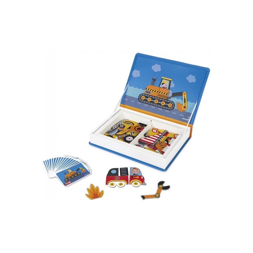 Janod - Conjunto interativo magnético MAGNETIBOOK veículos de transporte