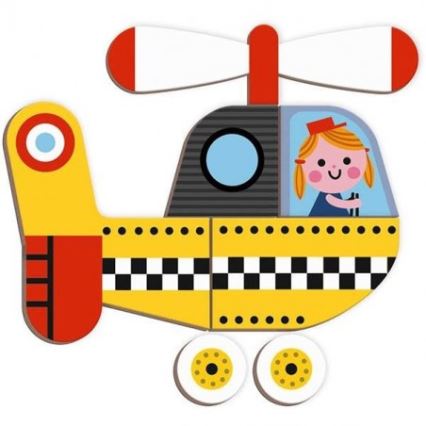 Janod - Conjunto interativo magnético MAGNETIBOOK veículos de transporte